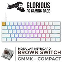 Glorious GMMK Modular Mechanical Keyboard - Compact White Ice
