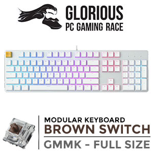 Glorious GMMK Modular Mechanical Keyboard - Full-Size White Ice