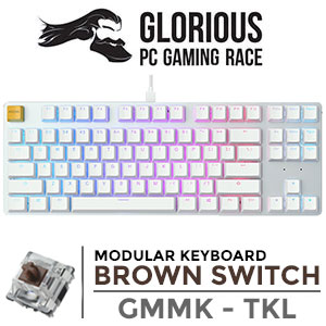 Glorious GMMK Modular Mechanical Keyboard - TKL  White Ice