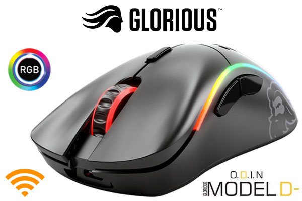 [Open Box] Glorious Model D Minus Wireless - Worlds Lightest RGB Gaming Mouse (Matte Black Edition)  / Max DPI 19,000 / Glorious BAMF Sensor / Ascended USB-C Cable (Ultra Flexible) / G-Skates Premium Mouse Feet / 67 grams / 6 Programable Buttons / GLO-MS-DMW-MB