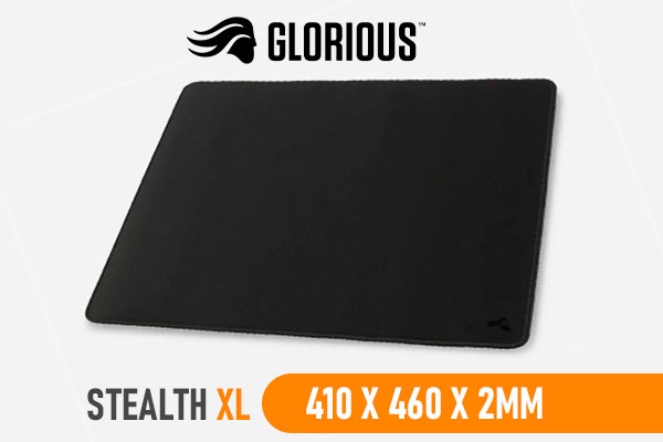 Stitched Edges Glorious Large Gaming Mouse Mat/Pad 11x13 Black Cloth Mousepad Stealth Edition G-L-Stealth 