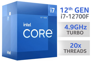 Intel 12th Gen Core i7-12700F up to 4.90 GHz Unlocked 25MB Cache LGA 1700 180W Desktop Processor / Turbo Boost Max Technology 3.0 / High-Performance Overclocking / Compatible With 600 Series Chipset / BX8071512700F