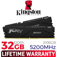 Kingston FURY Beast 32GB DDR5 5200MHz Desktop Memory - Black