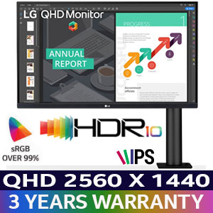 LG 27QN880 QHD Ergo IPS Monitor