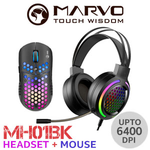 MARVO MH01BK RGB Headset & Mouse Combo