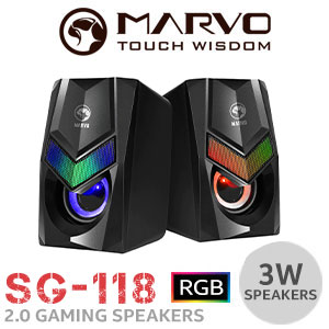 MARVO SG-118 Stereo LED Gaming Speakers