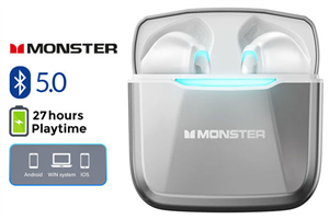 Monster Airmars GT11 True Wireless Headphones - Silver