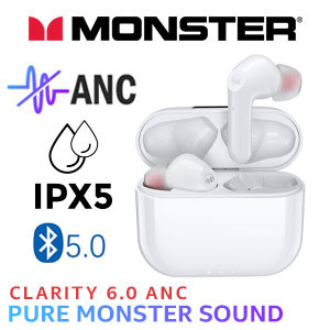 Monster Clarity 6.0 ANC Wireless Headphones - White