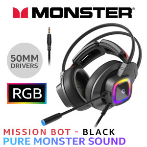 Monster Mission Bot Gaming Headset - Black