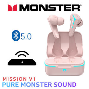 Monster Mission V1 Wireless Headphones - Pink