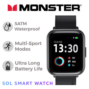Monster SOL Smart Sports Watch - Black
