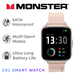 Monster SOL Smart Sports Watch - Pink