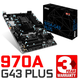 MSI 970A-G43 PLUS AM3+ AMD Motherboard