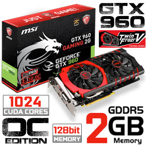 Rely on thickness Of storm Buy MSI GTX 960 GAMING 2GB Graphics Card at Evetech.co.za
