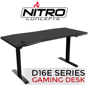 Nitro D16E ELECTRIC ADJUSTABLE SIT/STAND GAMING DESK - BLACK