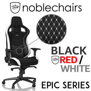 noblechairs EPIC Series Real Leather Gaming Chair - Black/Red/White