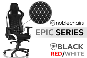 noblechairs EPIC Series Real Leather Gaming Chair - Black/Red/White