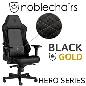 noblechairs HERO Series Gaming Chair - Black/Gold