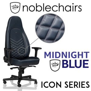 noblechairs ICON Real Leather Gaming Chair - Midnight Blue/Graphite