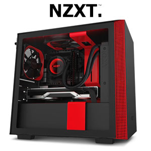 NZXT H210i Tempered Glass Gaming Case - Black/Red