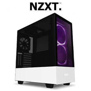 NZXT H510 Elite Tempered Glass Mid-tower ATX Gaming Case - Black/White / Front I/O USB Type-C Port / Integrated RGB Lighting / Vertical GPU mounting / Iconic Cable Management Bar / 2+1 