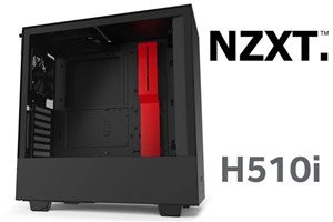 NZXT H510i Tempered Glass Gaming Case Black Red