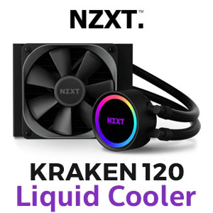 NZXT Kraken 120mm RGB All In One CPU Liquid Cooler / Individually Addressable RGB / Advanced Lighting Modes / Noise Less 36dba / Supports Latest Intel And AMD Sockets / RL-KR120-B1