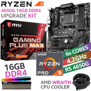 RYZEN 5 PRO 4650G X470 Gaming Plus Max 16GB RGB 3600MHz Upgrade Kit