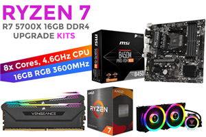 AMD Ryzen 7 5700X TUF B550-PLUS Wi-Fi 16GB RGB 3600MHz Upgrade Kit - ASUS TUF GAMING B550-PLUS Wi-Fi AMD Ryzen ATX Motherboard +  AMD Ryzen 7 5700X 36MB Game Cache Up to 4.6GHz CPU (OEM) + Corsair Vengeance RGB RS 16GB (2 x 8GB) 3600MHz DDR4 Desktop Memory