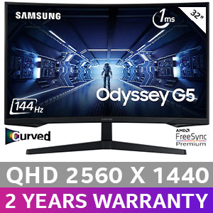 Samsung Odyssey G5 32" 144Hz Curved Gaming Monitor - OPEN BOX