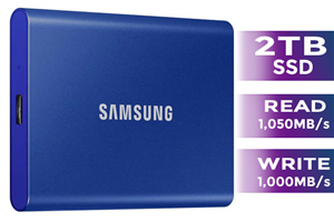 Samsung T7 2TB Portable SSD - Blue