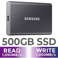 Samsung T7 500GB Portable SSD - Gray