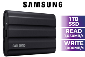 Samsung T7 Shield 1TB Portable SSD - Black