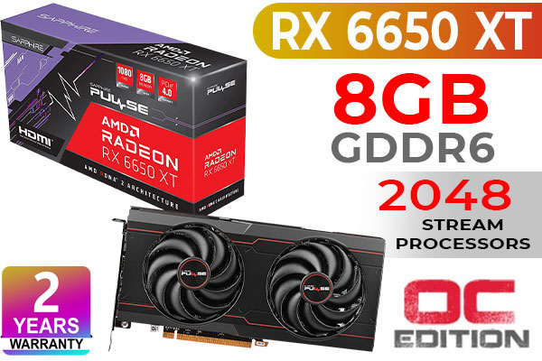 SAPPHIRE Pulse AMD Radeon RX 6650 XT OC 8GB GDDR6