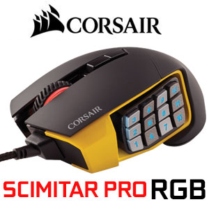 Scimitar PRO Wired Optical Gaming Mouse with RGB Lighting CORSAIR Yellow 