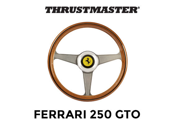Thrustmaster Ferrari 250 GTO Add-On Steering Wheel / Designed For Vintage Racing / 2 Sides Covered With Genuine Wood / Metal Faceplate And Frame / TM2960822