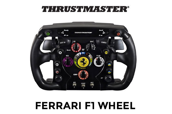 Thrustmaster Ferrari F1 Wheel Add-On / Detachable Racing Wheel / Rubber-Textured for Comfortable Grip / Genuine F1-Style "Push & Pull" Shifters / Rotary Knobs, Switches & Action Buttons / TM4160571