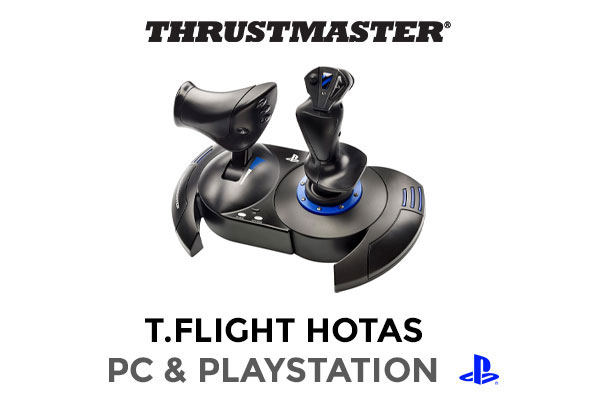 Thrustmaster T.Flight Hotas 4 Joystic With Throttle Set / Dual Rudder System / Realistic And Ergonomic Joystick / Detachable Throttle / TM4160664