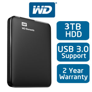 WD 3TB Elements 2.5" Portable HDD