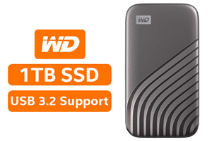 WD My Passport 1TB Portable External SSD - Gray