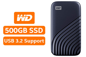 WD My Passport 500GB Portable External SSD - Blue