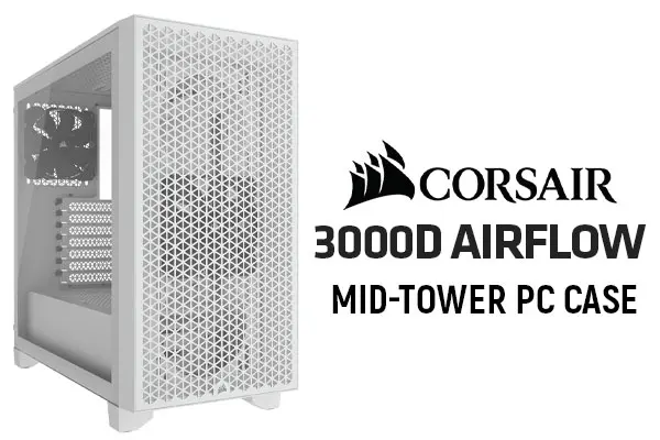 CORSAIR 3000D AIRFLOW Mid-Tower PC Case White