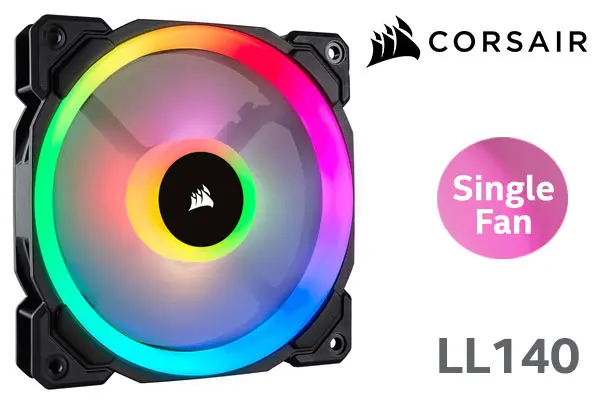 Corsair LL Series LL140 RGB 140mm Dual Light Loop RGB LED PWM Fan Single  Pack Cooling CO-9050073-WW, No Controller