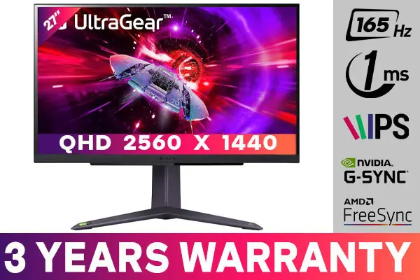 LG 27GR75Q-B UltraGear Gaming Monitor 27 Inch , 2560 x 1440, 16:9, WQ -  Desktop computers - 199731884