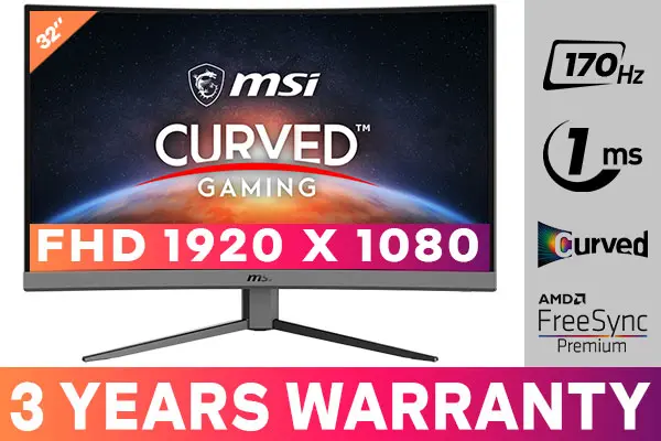 170Hz Curved E2 MSI G32C4 Monitor Gaming