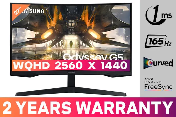 Samsung Odyssey G5 32 144Hz 1ms WQHD 1000R Curved Gaming Monitor