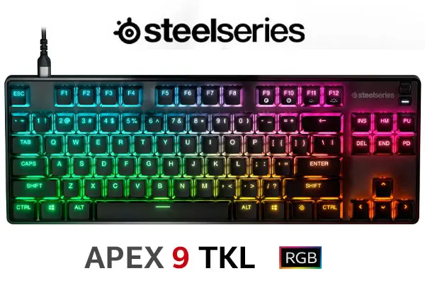 SteelSeries New Apex 9 TKL – HotSwap Optical Mini Keyboard – TKL Esports  Design – Optical Switches – RGB Customization – Aluminum Alloy Frame –  Double