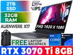 Alienware x17 R2 Core i7 RTX 3070 Ti Gaming Laptop With 32GB RAM & 2TB SSD