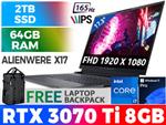 Alienware x17 R2 Core i7 RTX 3070 Ti Gaming Laptop With 64GB RAM & 2TB SSD