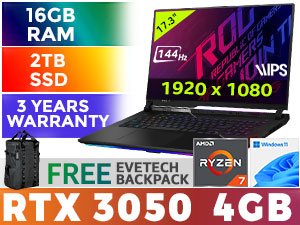 ASUS ROG Strix G17 G713RC RTX 3050 Laptop With 16GB RAM & 2TB SSD